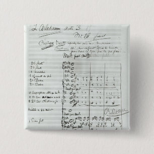 Autograph Score of Act III 15 Cm Square Badge