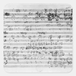 Autograph score sheet for the Trio mi bemol opus Square Sticker