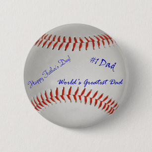Autographed Baseball 6 Cm Round Badge