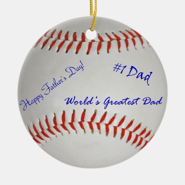 Autographed Baseball Ceramic Tree Decoration (Front)
