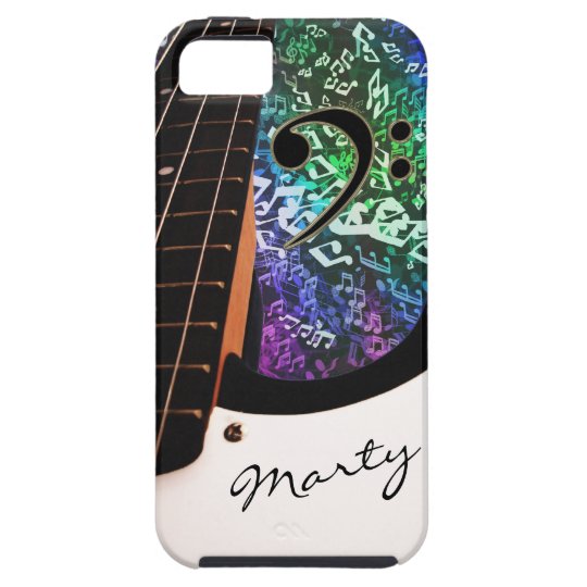 Autographed Bass Guitar with Rainbow Notes Case