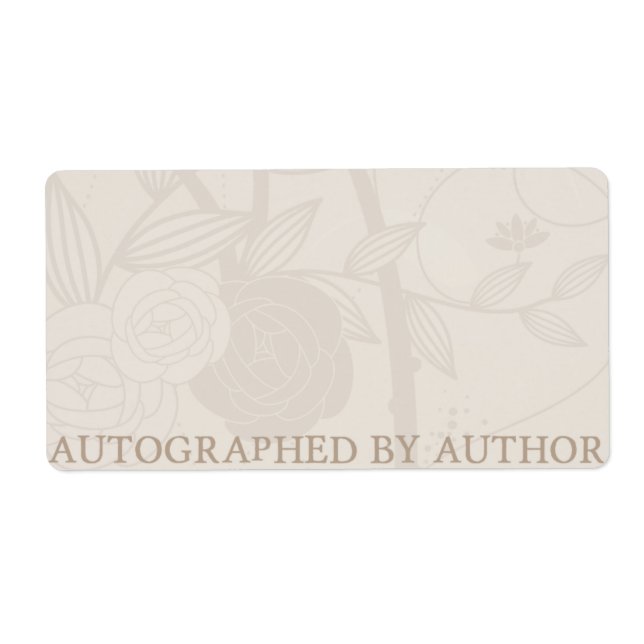 Autographed by Author Bookplate Cream Flower (Front)