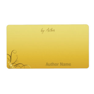 Autographed by Author Gold Swirl Label
