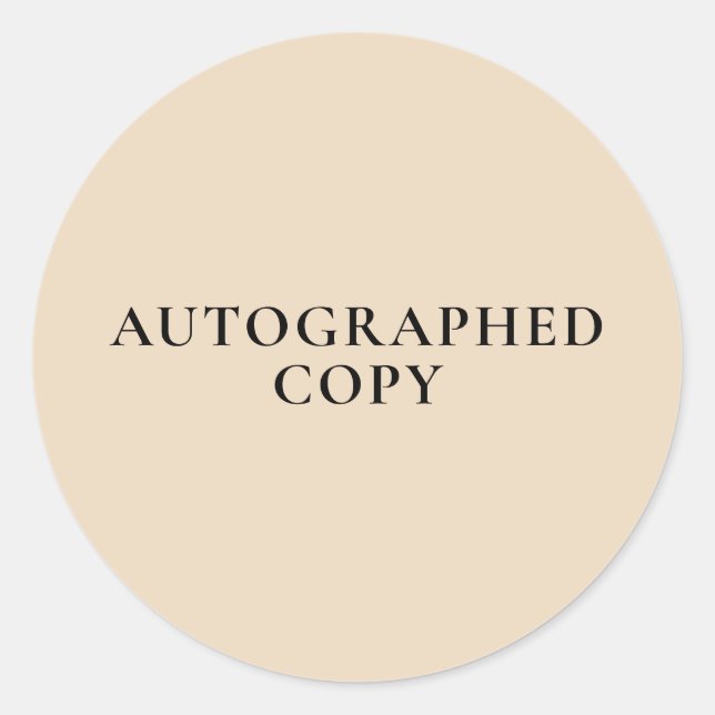 Autographed Copy Beige Sticker (Front)