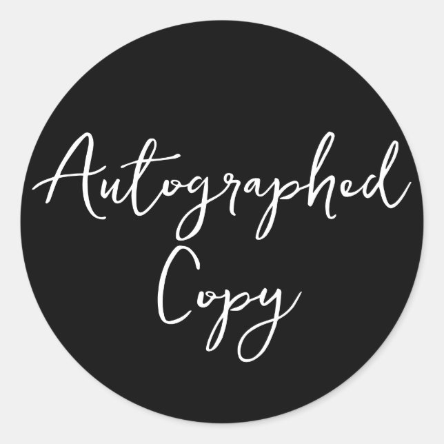 Autographed Copy Black Script Sticker (Front)