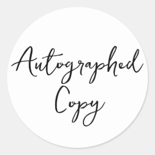 Autographed Copy Minimalist Script Sticker