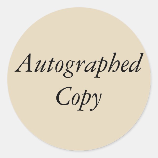 Autographed Copy Sticker (Front)
