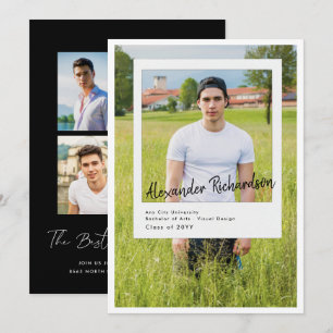 Autographed Snapshot   5 Photo Graduation Party Invitation