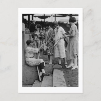 Autographing Scorecards Postcard