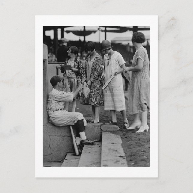 Autographing Scorecards Postcard (Front)