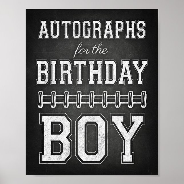 AUTOGRAPHS FOR THE BIRTHDAY BOY Sign Print (Front)