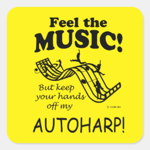 Autoharp Feel The Music Square Sticker