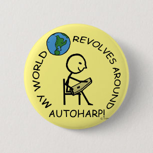 Autoharp - World Revolves Around 6 Cm Round Badge