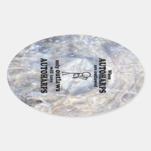 Autoharps Outlawed Oval Sticker