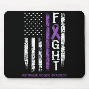 Autoimmune disease warrior us flag Graphic Art Mouse Mat