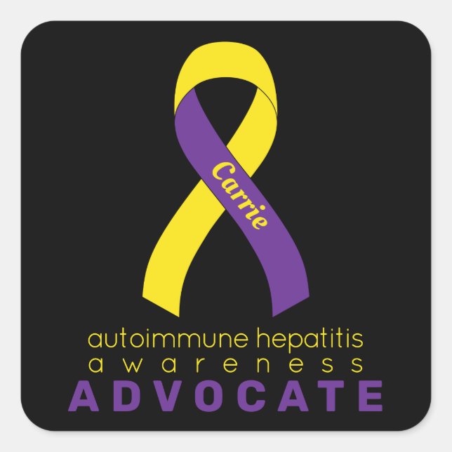 Autoimmune Hepatitis Advocate Black Square Sticker (Front)