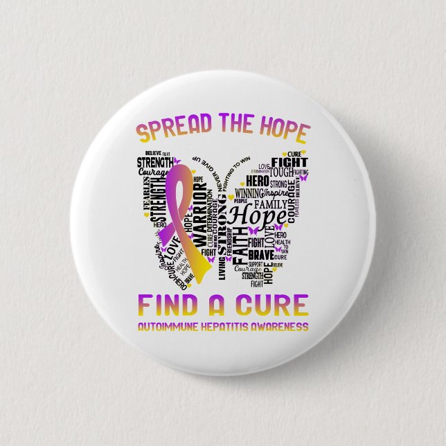 Autoimmune Hepatitis Awareness Month Ribbon Gifts 6 Cm Round Badge (Front)