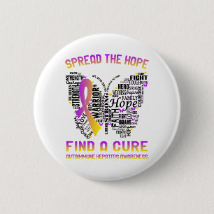 Autoimmune Hepatitis Awareness Month Ribbon Gifts 6 Cm Round Badge