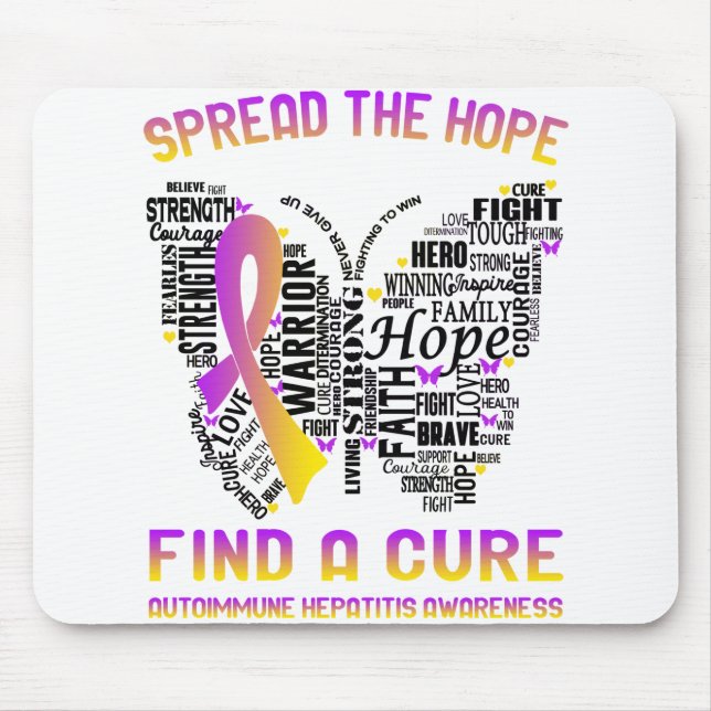 Autoimmune Hepatitis Awareness Month Ribbon Gifts Mouse Mat (Front)