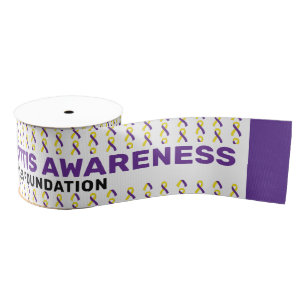 Autoimmune Hepatitis Awareness Pattern Ribbon Grosgrain Ribbon