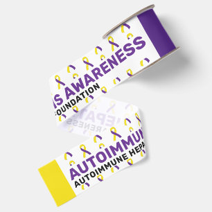 Autoimmune Hepatitis Awareness Pattern Ribbon Grosgrain Ribbon