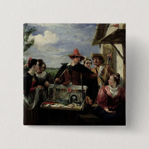 Autolycus, scene from 'A Winter's Tale', 1836 (oil 15 Cm Square Badge