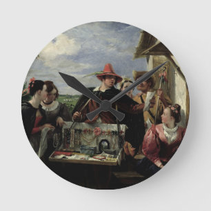Autolycus, scene from 'A Winter's Tale', 1836 (oil Round Clock