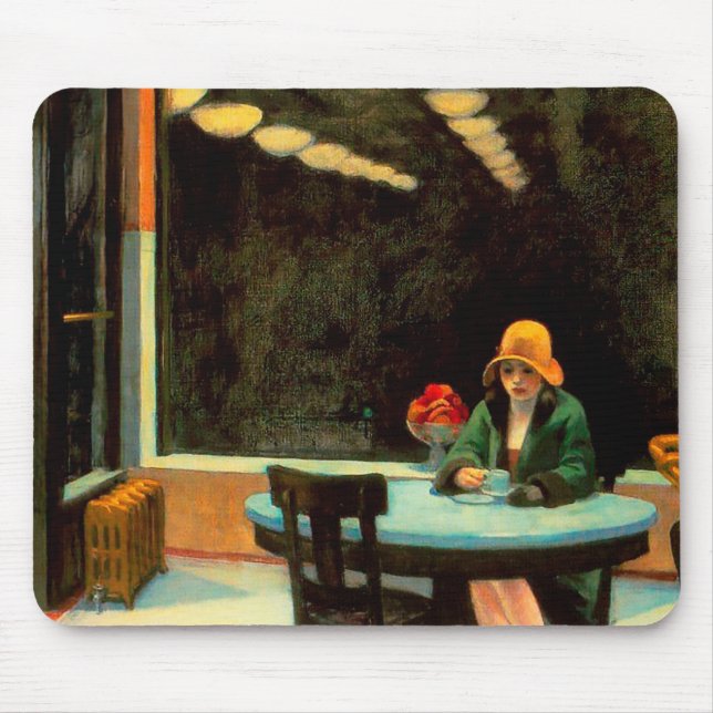 Automat by Edward Hopper Mouse Mat (Front)
