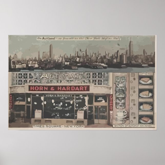 Automat Horn & Hardart Time Square New York, Vinta Poster (Front)