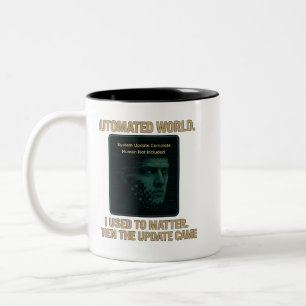 Automated World – AI Update Glitchcore Two-Tone Coffee Mug