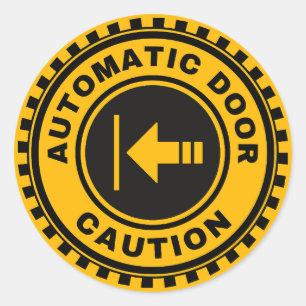 Automatic Door Going Left Classic Round Sticker