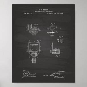 Automatic Fire Sprinkler 1891 Patent - Chalkboard Poster