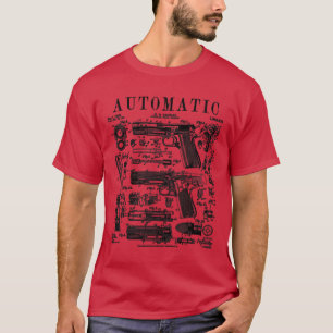 Automatic Pistol Handgun Firearm Vintage Gun Paten T-Shirt