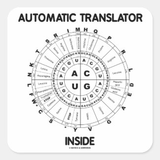 Automatic Translator Inside (RNA Codon Wheel) Square Sticker
