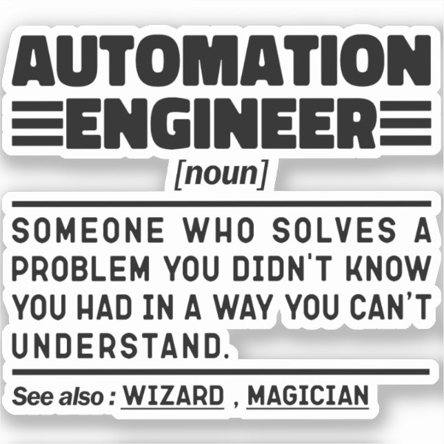 Automation Engineer Noun Definition Sarcastic Cool (Front)