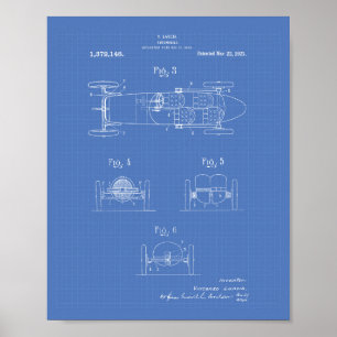 Automobile 1921 Patent Art Blueprint Poster