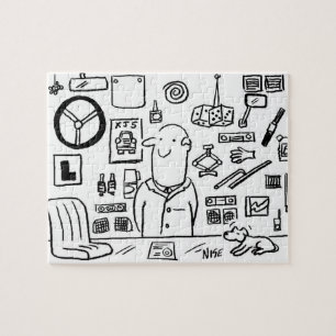 Automobile Car Accessories Store Cartoon Jigsaw Puzzle