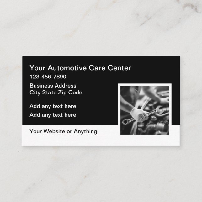 Automobile Car Mechanic Repair Shop Business Card (Front)