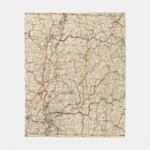 Automobile map Massachusetts vintage geography car Fleece Blanket
