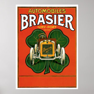 Automobiles Brasier Poster