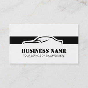 Automotive Auto Repair Black Striped Professional Business Card