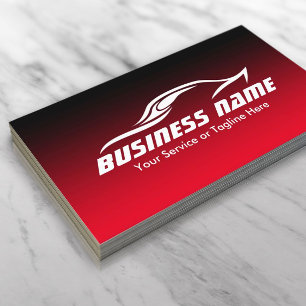 Automotive Auto Repair Cool Black & Red Car Business Card