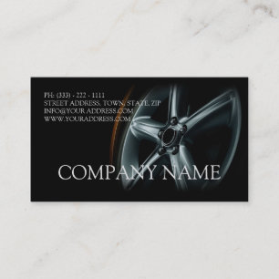 Automotive Black Car Wheel Mechanic Repair Card