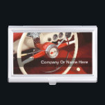 Automotive Business Card Case<br><div class="desc">Cool automotive business card holder for men with retro image of classic Corvette car interior printed on the front with text you can personalise to make your own. Designed for any automobile industry business that wants to make a great first impression, this design template is ready for you to customise...</div>