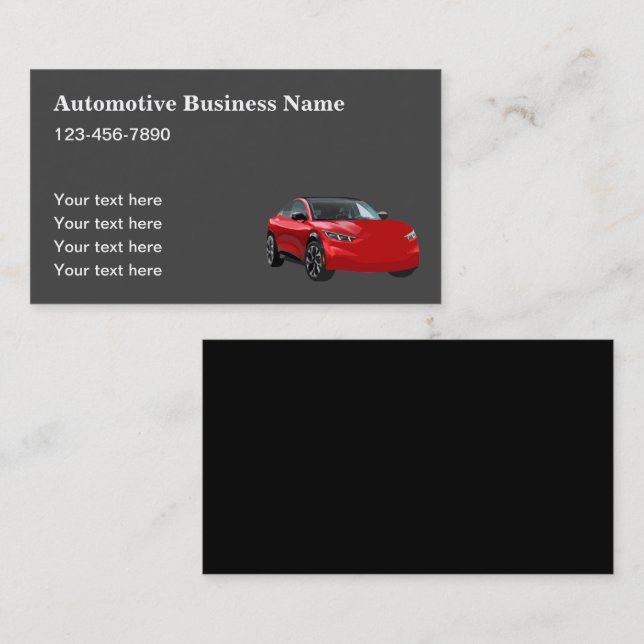 Automotive Business Card Classic Layout (Front/Back)