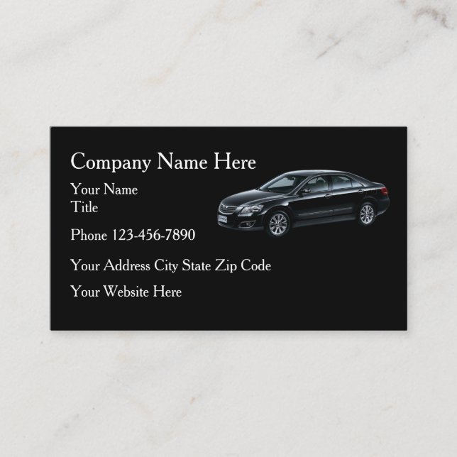 Automotive Business Card Service Template (Front)