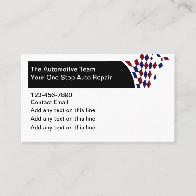 Automotive Business Card Unique Design Template (Front)
