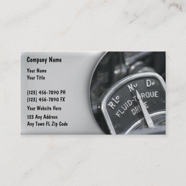 Automotive Business Cards Retro (Front)