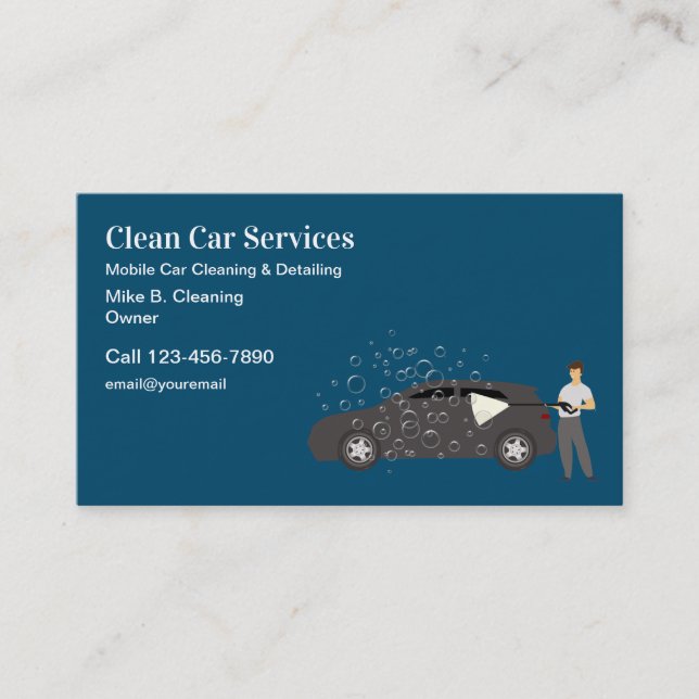 Automotive Car Detailing Business Cards (Front)