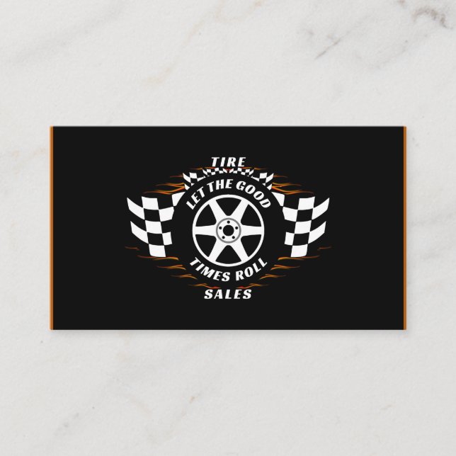 Automotive Car Industry Tire Sales Repair Parts H Business Card (Front)